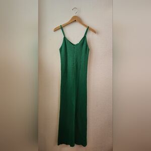 Freshman‎ 1996 Women's Green Knit Sweater Midi Tank Dress Size Medium